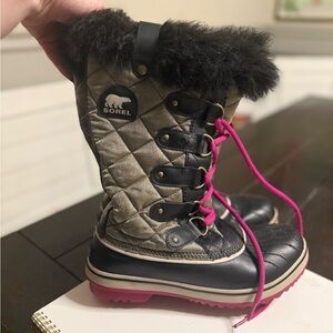 Sorel Black and Pink Winter Boots